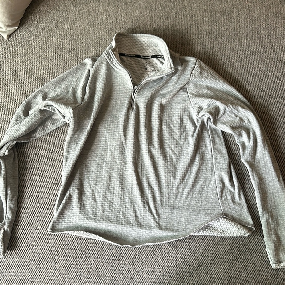 Women’s Nike dri-fit crop top 1/4 zip grey size medium